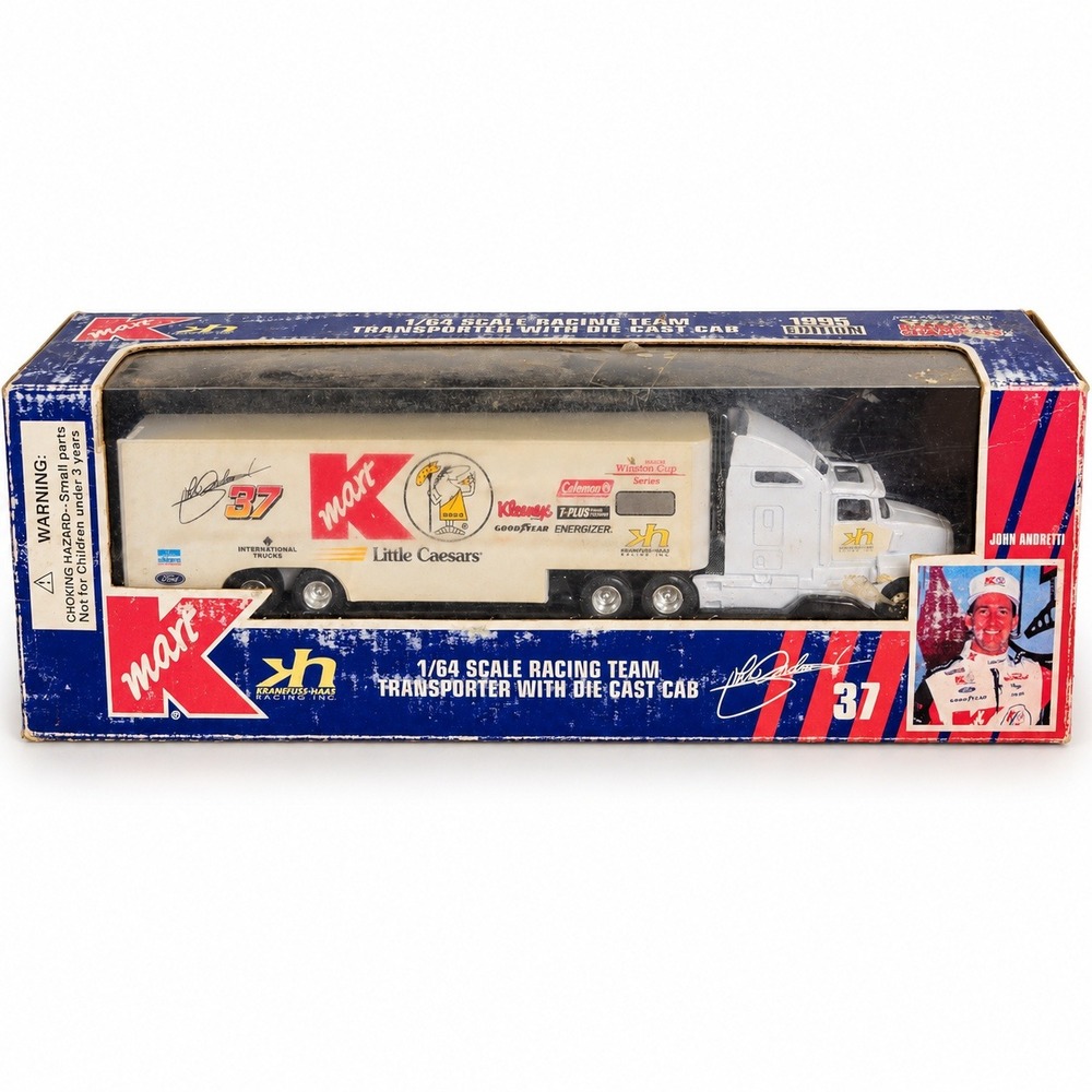 Racing Champions Transporter John Andretti Kmart 1/64 White Good 1995 NASCAR